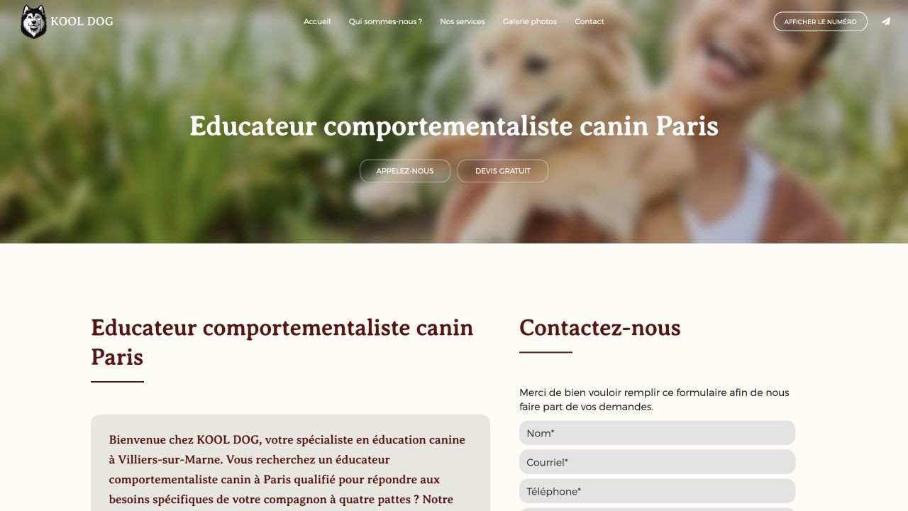 Capture du site de Kool Dog — Florian Kuhl